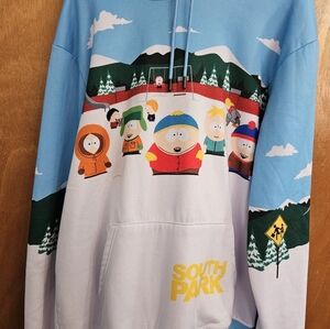 South Park x Members Only Hoodie Men's Large Double Sided Pullover Cartoon NWOT